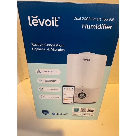 Levoit 200S Dual Smart Top Fill Humidifier: Cool Mist, Ultrasonic, No Filter, - Picture 3 of 5